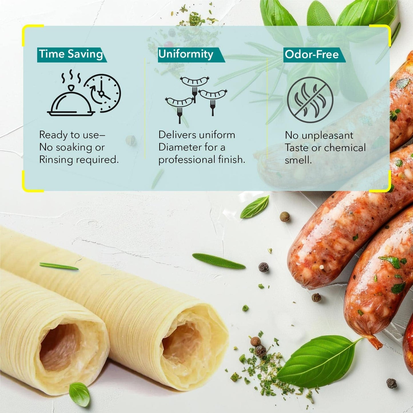 The Sausage Maker - Fresh Collagen Sausage Casings, 22mm (7/8'')