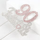 Laskyer 90 & Fabulous Silver Pink Rhinestone Cake Topper - Happy 90Th Birthday Cheers To Ninety Years Old Bday Party Metal Spark