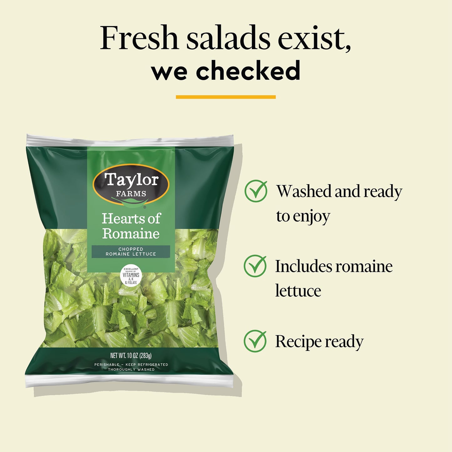 Taylor Farms Hearts of Romaine 10oz
