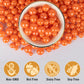 Twisweet Orange Pearl Sprinkles for Cake Decorating, Edible Sugar Pearls for Baking, Mix Size, Cake Topper Cupcake Cookie Ice Cr