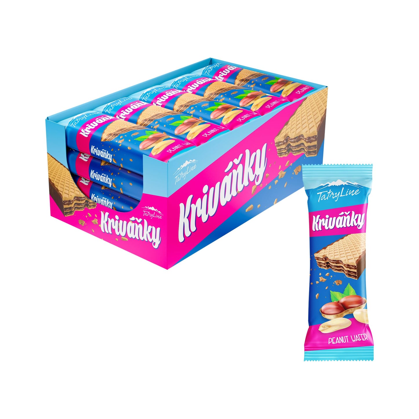 KRIVANKY - Czech & Slovak Peanut Butter Wafer Cookies, Slovak & Czech Candy, European Snacks, 36-pack