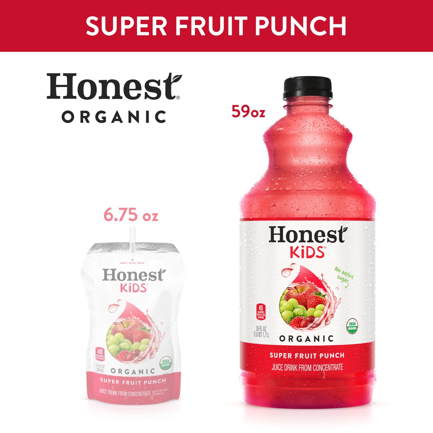 Honest Kids Super Fruit Punch, 59 Ounce (Pack of 8) (Packaging May Vary)