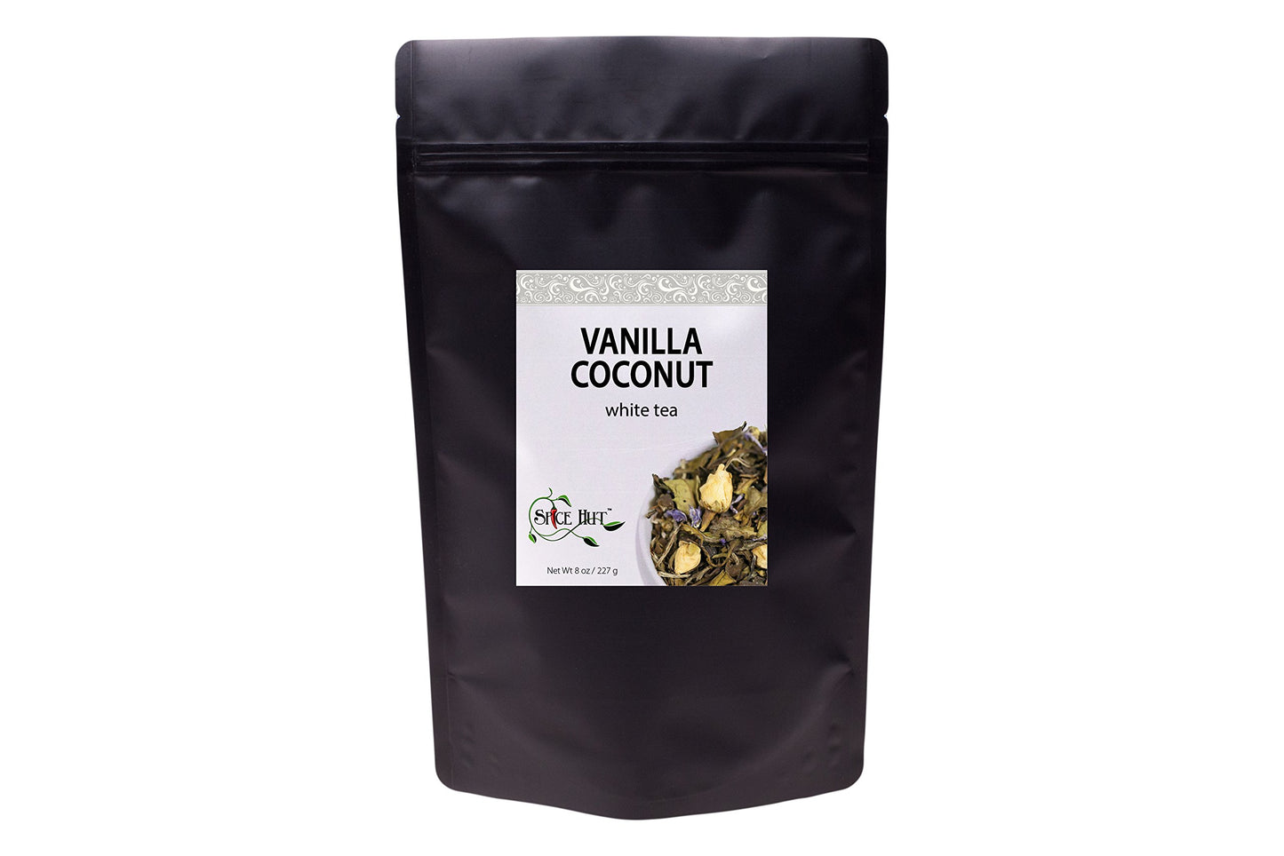 The Spice Hut Coconut Vanilla White Tea Loose Leaf, Low Caffeine, 8oz Pouch, 80-100 Servings