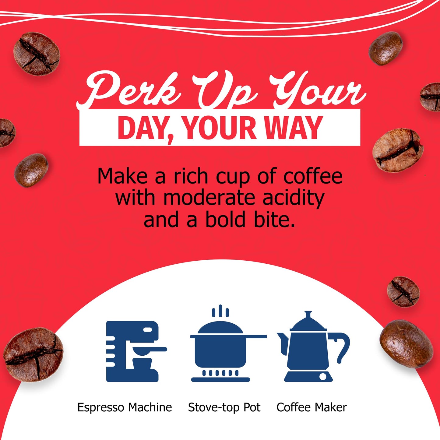 CAFE AROMA Dark Roast Espresso Ground Coffee, Vacuum Sealed, 8.8 oz (4-Pack)