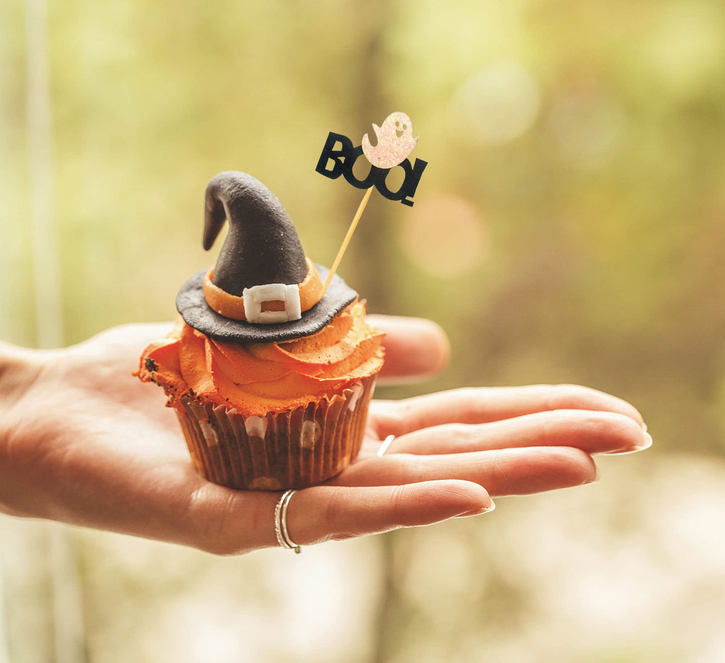 Halloween Cupcake Toppers, Halloween Bats Spider Boo Pumpkin Cake Topper, Halloween Cake Cupcake Picks Decorations For Halloween