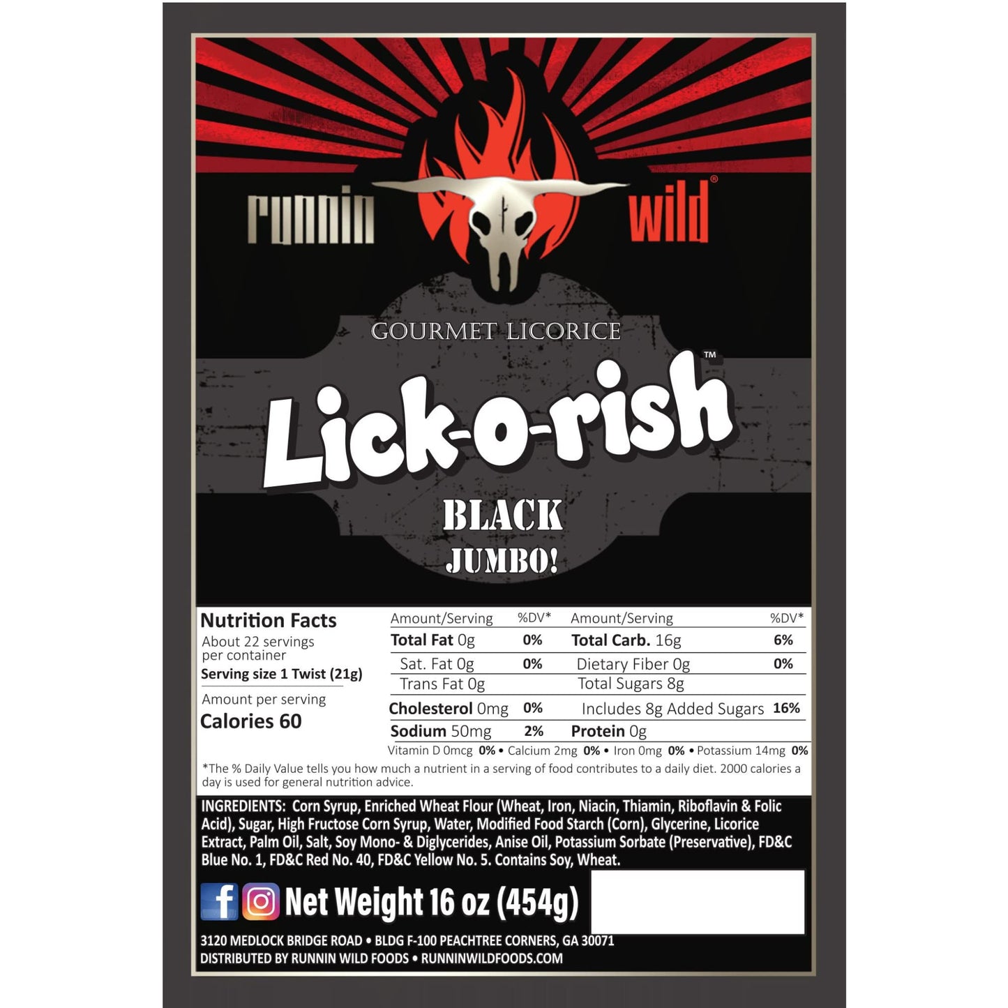 RunninWild Black Licorice Candy - 3 Pounds Total (3 Bags, 1 Pound Each)