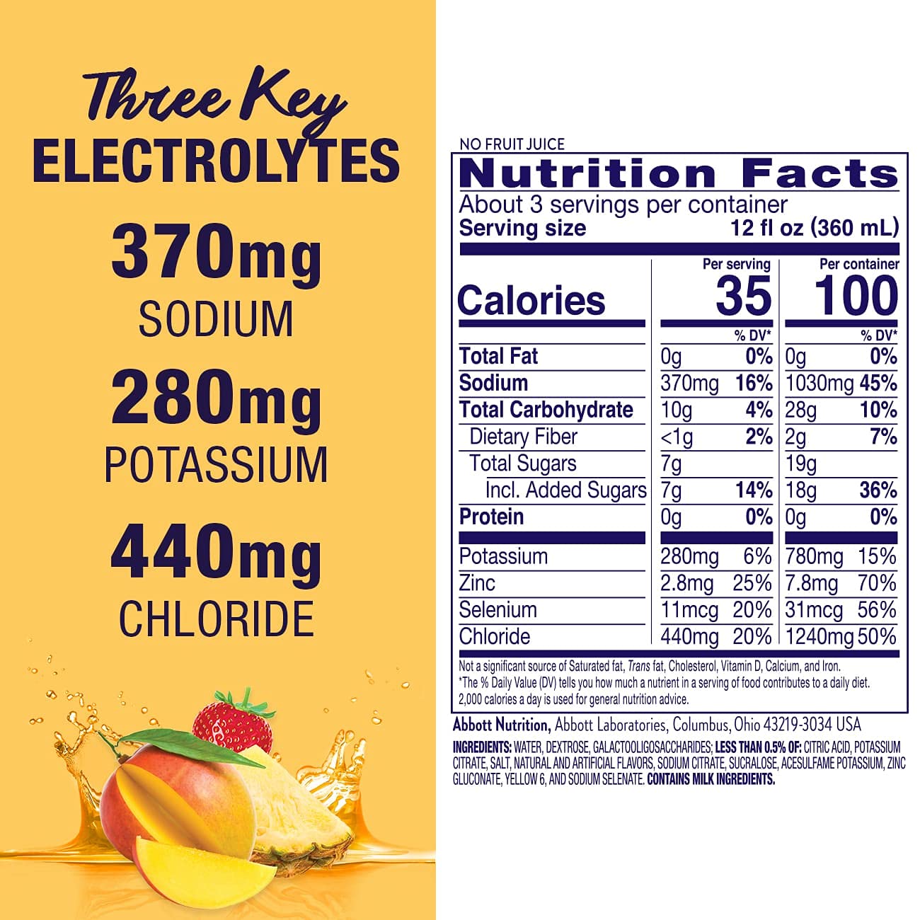 Pedialyte AdvancedCare Electrolyte Solution Has PreActivPrebiotics | Hydration Drink | Tropical Fruit, 1 Liter