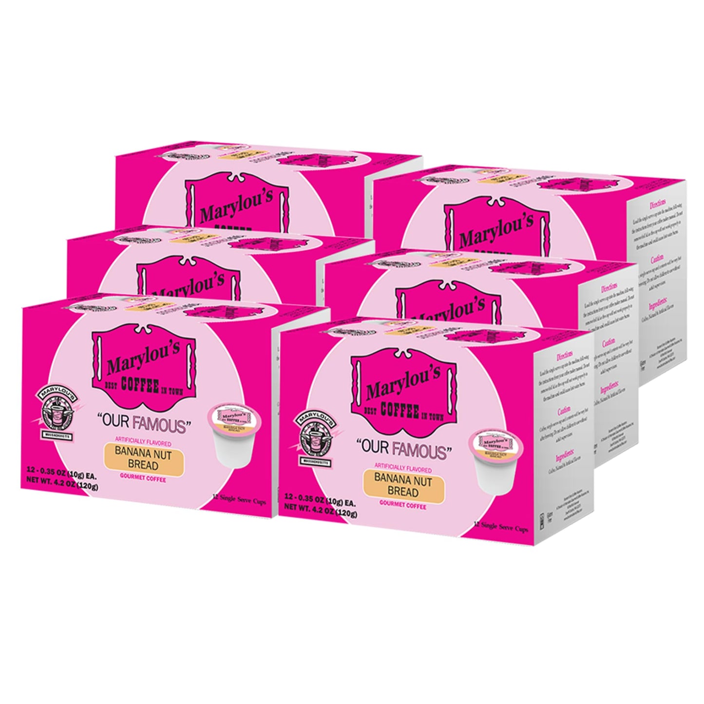 Marylous Banana Nut Bread Gourmet Coffee Pods - 72 Count, Compatible with Keurig Brewers