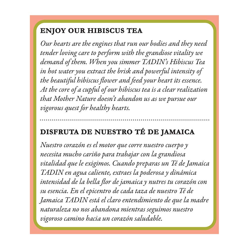 Tadin Te De Jamaica Hibiscus Tea 24 Bags.
