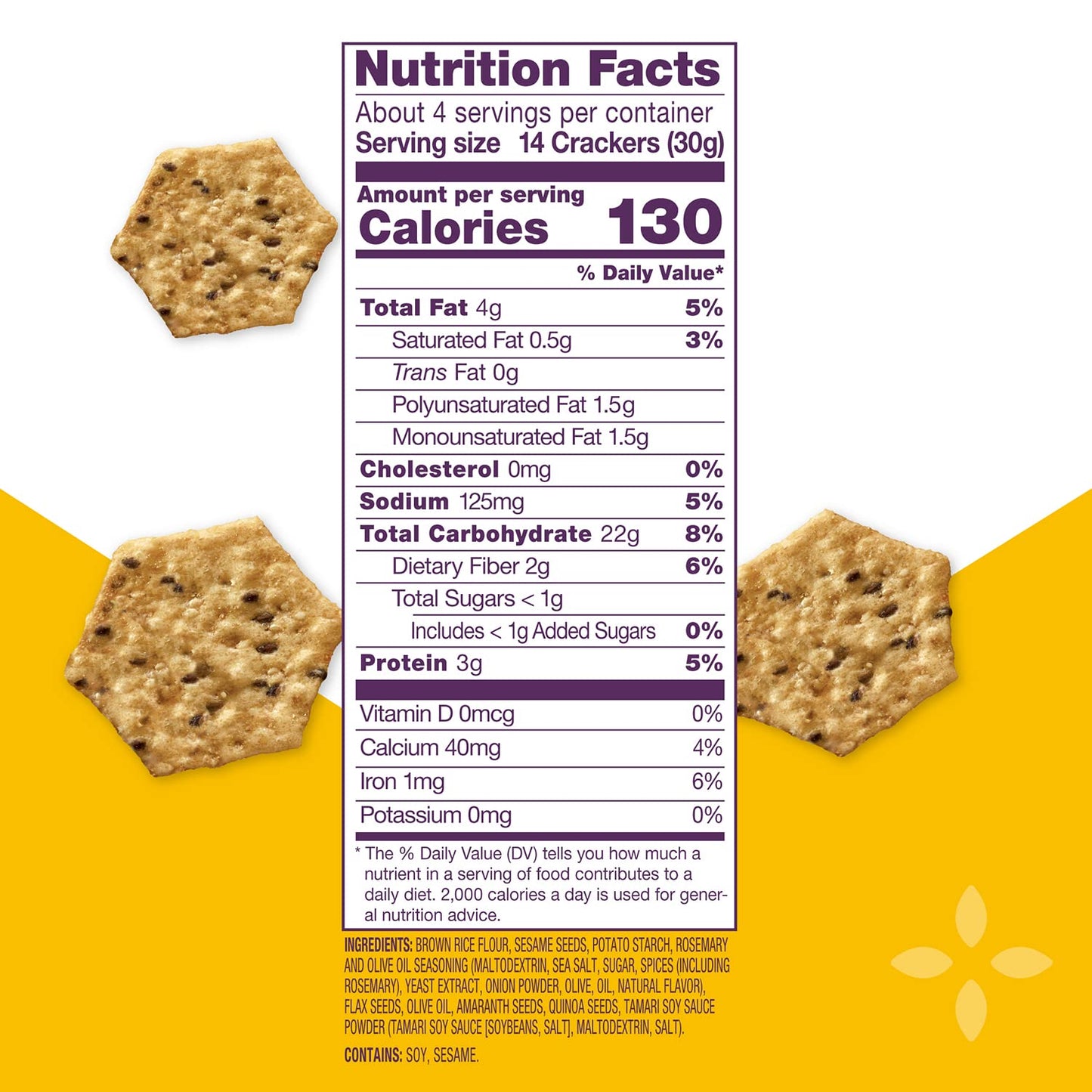 Crunchmaster Multi-Seed Gluten-Free Rosemary & Olive Oil, 4 Ounce Bags (Pack Of 12)