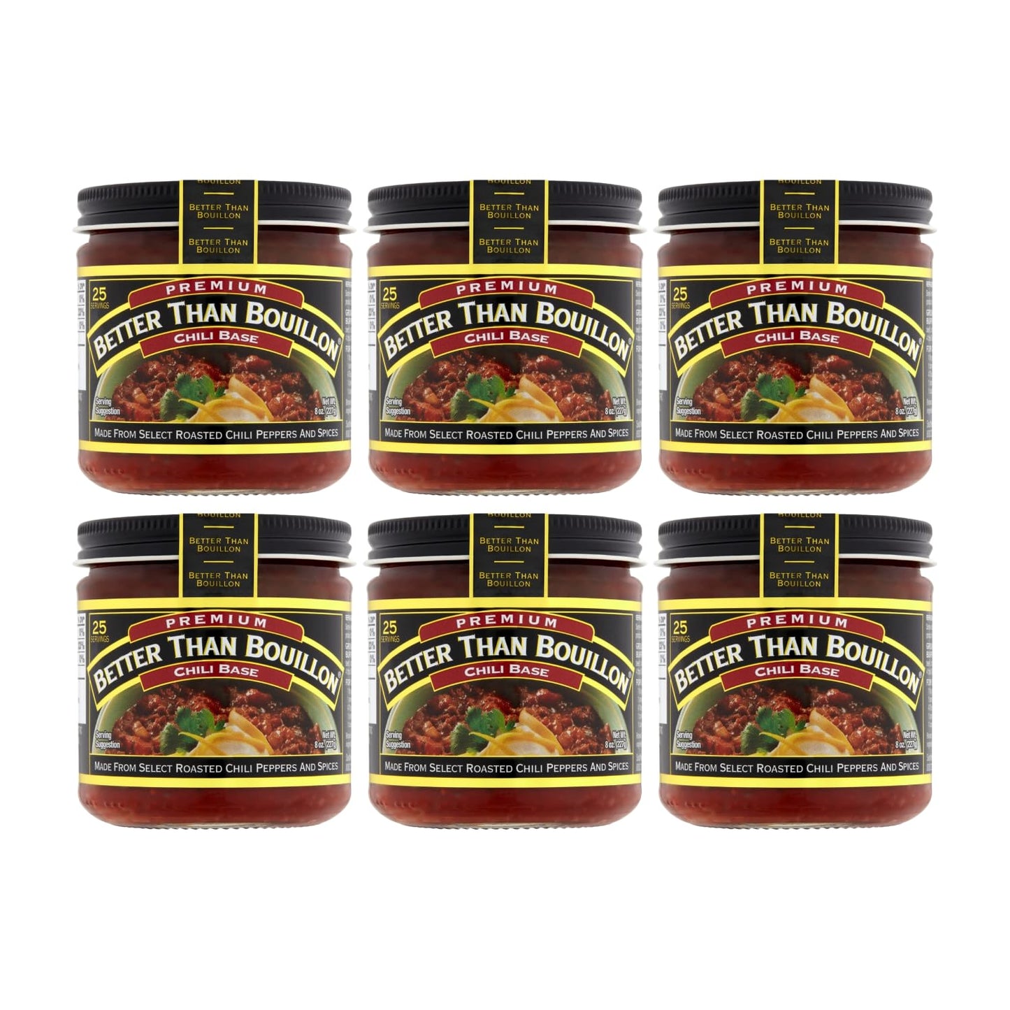 Better Than Bouillon Chili Base, Blendable Flavor, 8-Ounce Jar, Pack of 6