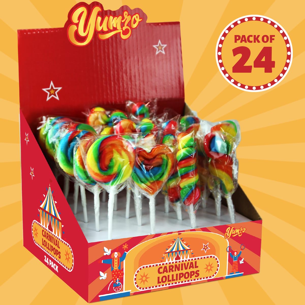 Carnival Lollipops Rainbow Twist, Swirls, And Round Unicorn Party Favors - Individually Wrapped Rainbow Candy Suckers & Lollipop