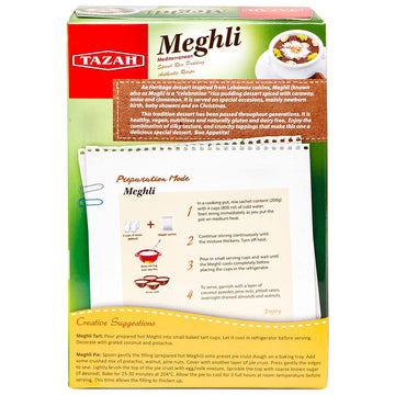Tazah Meghli 7Oz Lebanese Spiced Rice Pudding - Gluten-Free, Vegan-Friendly, 200G Powder Mix - Authentic Taste, Quick & Easy Pre