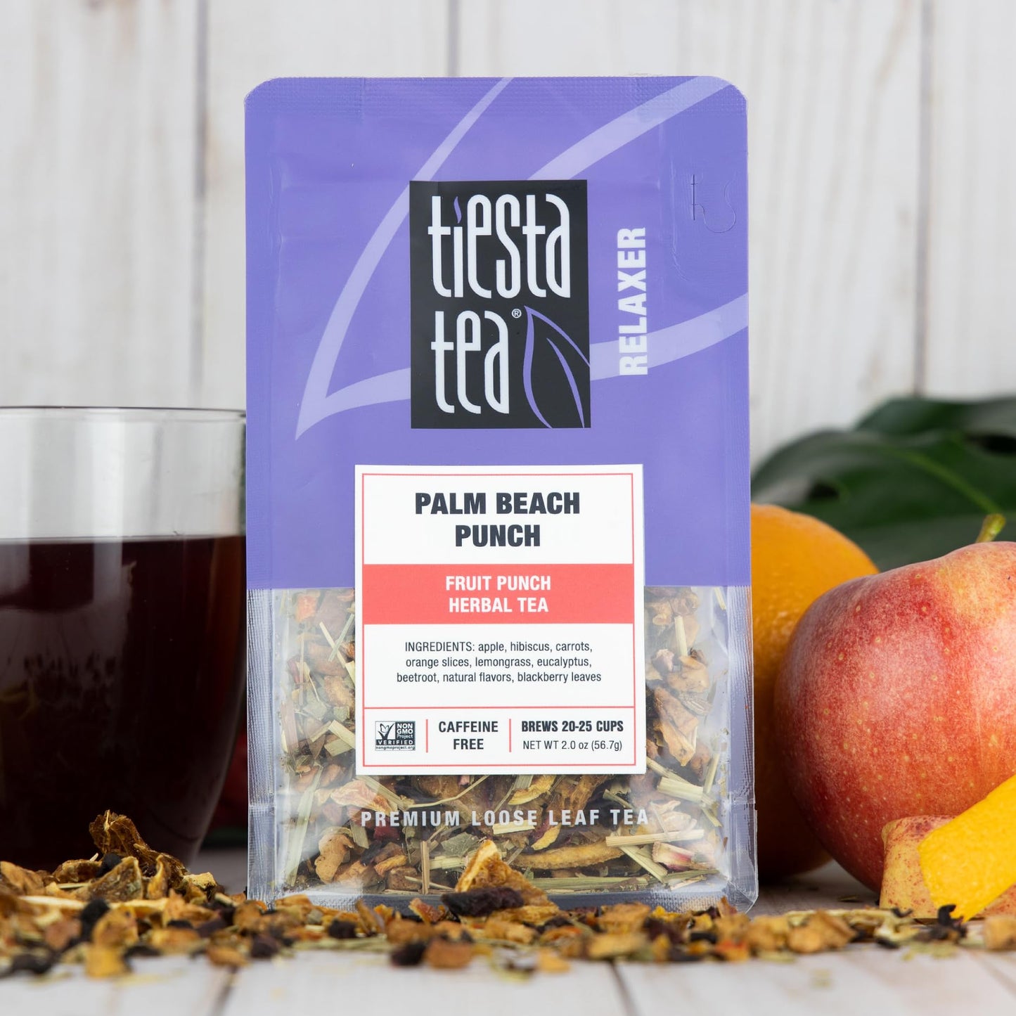 Tiesta Tea Palm Beach Punch Loose Leaf Fruit Punch Herbal Tea, Caffeine-Free, Resealable Pouch, 25 Cups, 2 Ounce