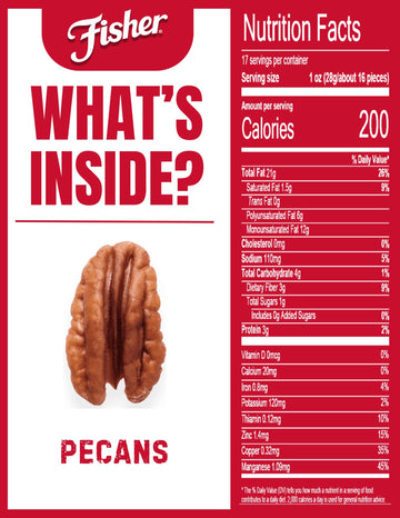 Fisher M th Pecans, Roasted & Salted, Gluten Free, Vegan, 17 Ounces