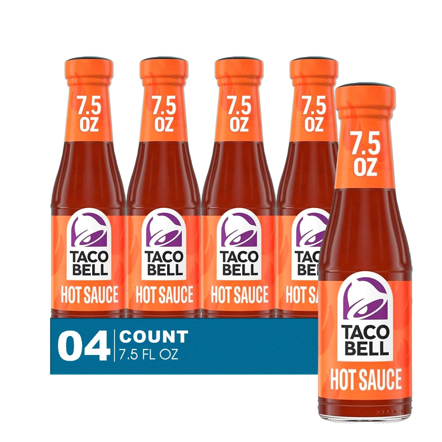 Taco Bell - Lavinia Essential Bundle: 4-Pack of Hot Sauce, 7.5 oz Glass Bottle + 1 Utility Prop.