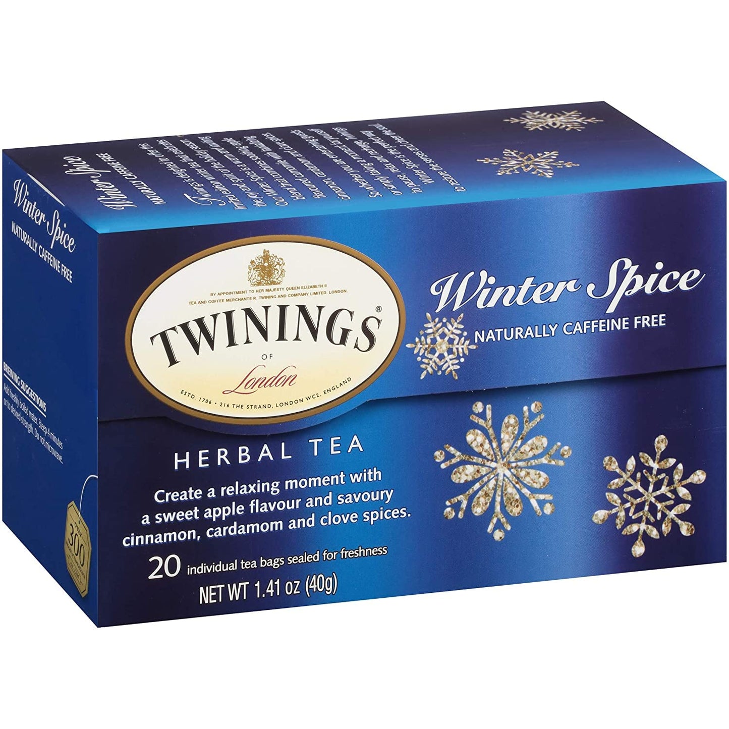 Twinings Holiday Sweet & Spicy Tea Variety Pack – Caffeinated & Caffeine-Free, 20 Bags Each, 2-Pack