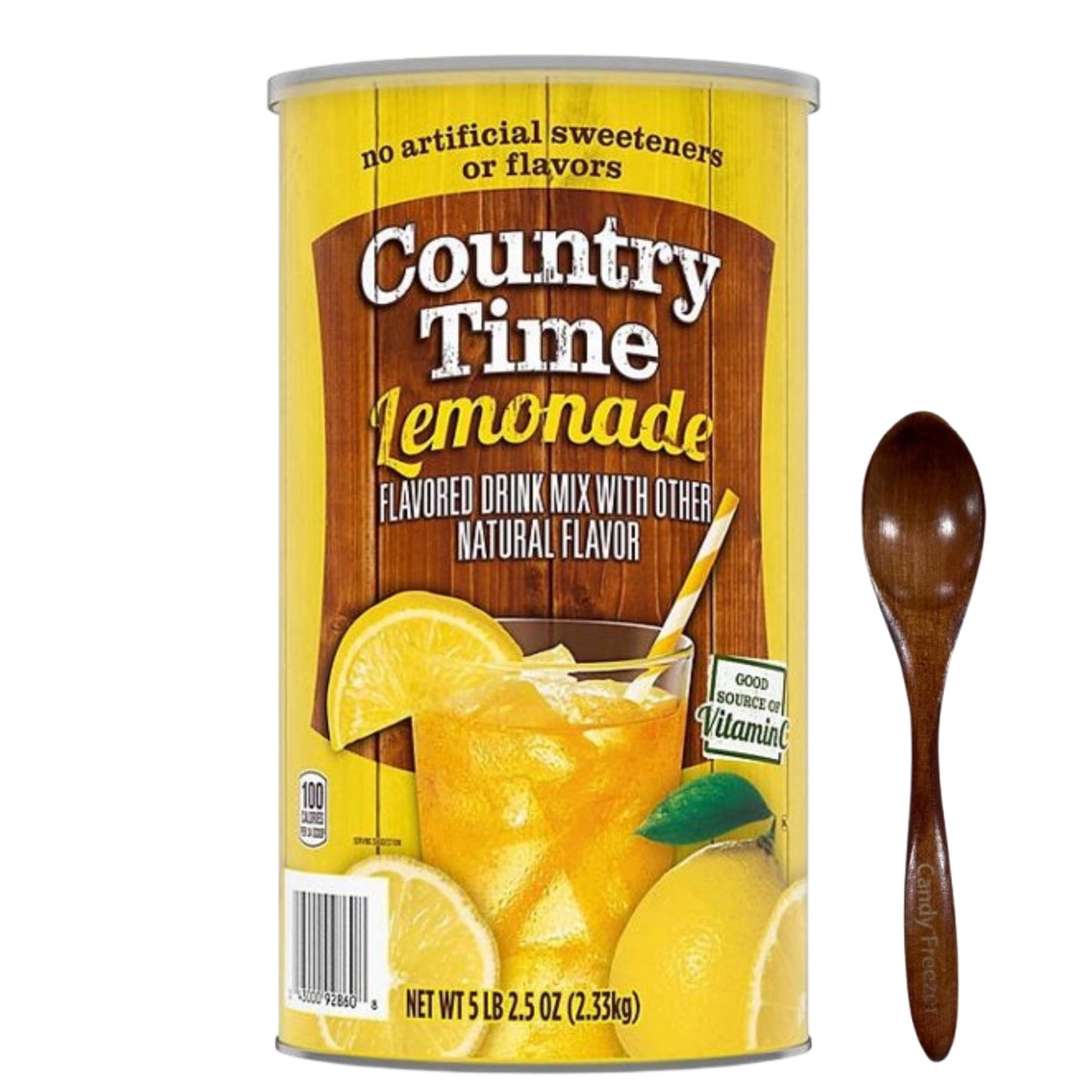 Candy Freezer Country Time Lemonade Powdered Drink Mix 1 Canister, 82.5 oz Includes Easy Measuring Scoop and Wooden Spoon