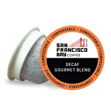 San Francisco Bay Compostable Coffee Pods - Decaf Gourmet Blend (80 Ct) K Cup Compatible Including Keurig 2.0, Dark Roast, Swiss