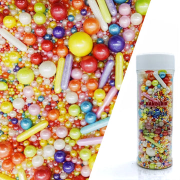 Rainbow Sprinkles Candy Mix Size Edible Pearls Cake Decorations Cupcake Toppers Cookie Decorating Perfect for Wedding Party Vale