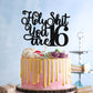 Happy 16Th Birthday Cake Topper, Level 16, Sweet 16 Cake Topper, Funny 16Th Birthday Decorations For Teens Black Glitter