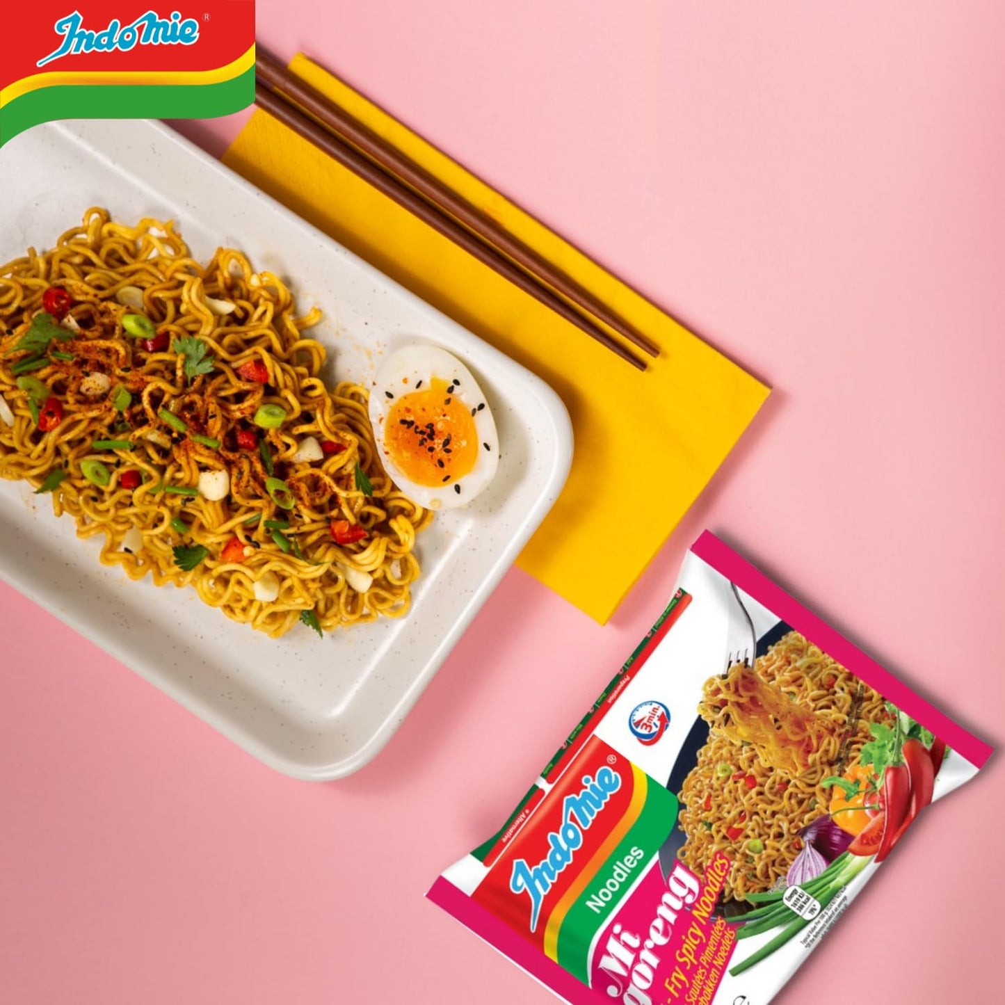 Indomie Mi Goreng Instant Noodles, Halal Certified, Hot & Spicy, 40 Count (Pack Of 1)