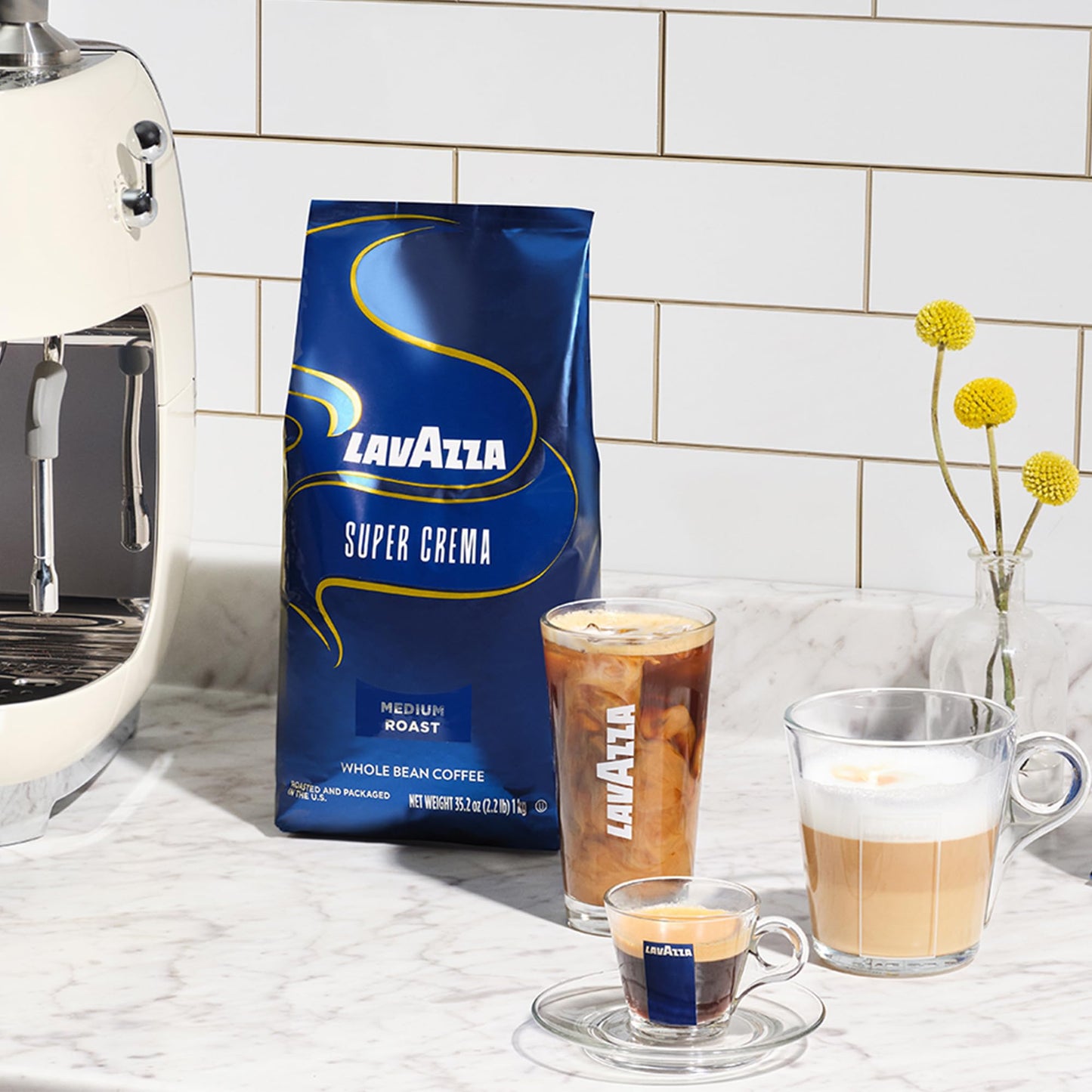 Lavazza Super Crema Espresso - Whole Bean Coffee, 2.2-Pound Bag 2 Pack (Packaging May Vary)