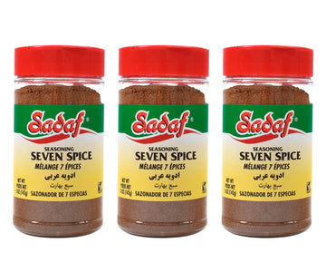 Sadaf Seasoning 7 Spices - Lebanese Blend Of Spices - Baharat Spices - Seven Spice Blend From The Middle East Lebanese Style - 7-Spice All Purpose Seasoning - 5 Oz (3 Pack)