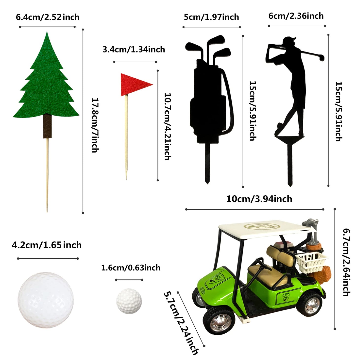 Golf Cake Decorations Heading For The Green Cake Topper Birthday Decorations For Golfers With Cart Flag Golf Ball For Men Sport