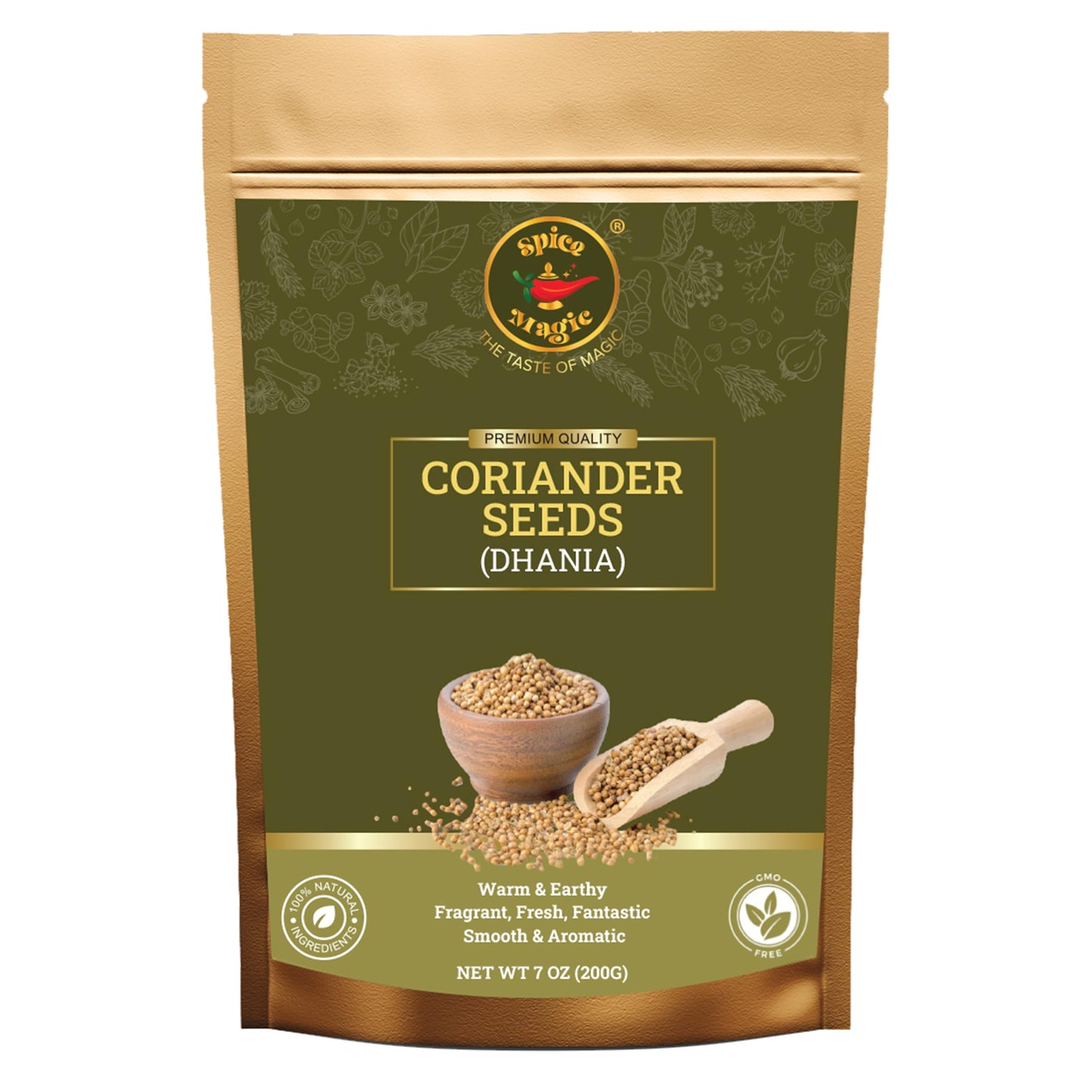 SPICE MAGIC Coriander Seeds - 100% Natural, 7oz (200g)