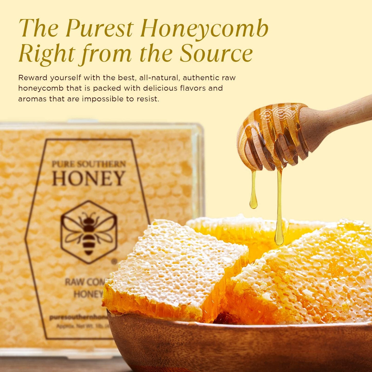 Pure Southern Honey 100% Raw Edible Honeycomb - 14 Ounce (Pack of 1)