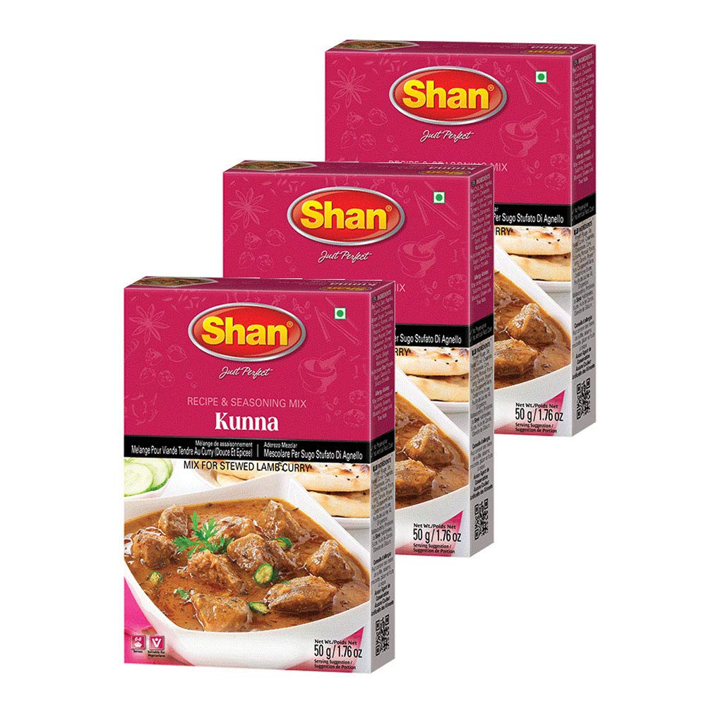 Shan Kunna Recipe and Seasoning Mix - Spice Powder for Curry - 1.76 oz (Pack of 3) - Vegetarian Friendly - Airtight Packaging