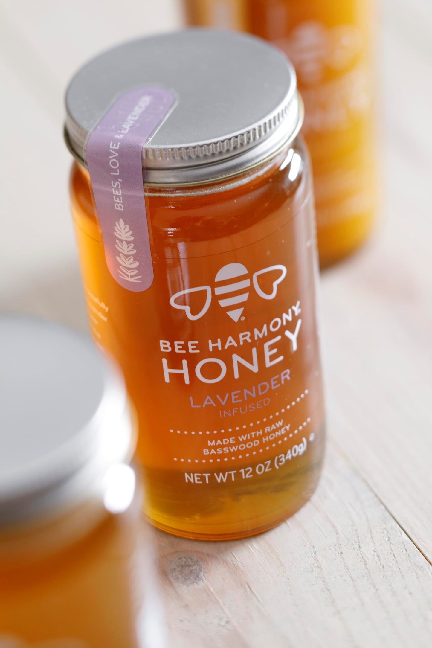 Bee Harmony Lavender Infused Honey, 12 OZ Each, Pack of 2