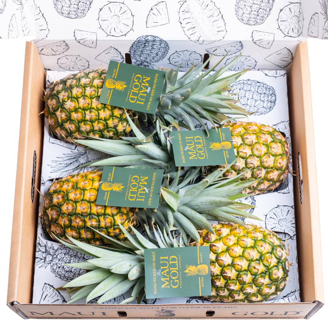 Maui Gold Pineapple - 4 Fresh Picked Pineapples