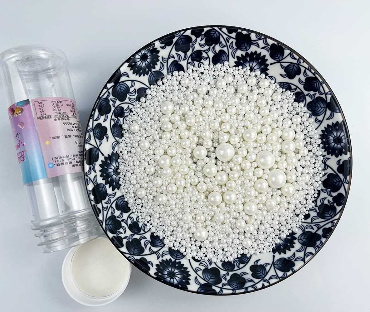 KOOTIPS Sprinkles Sugar Pearls Mix, 120g, White Cupcake Cake Topper, Cookie Decorating Nonpareils
