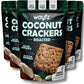 Roasted Coconut Crackers - Vegan Snack & Gluten Free Cracker Made with 100% Real Coconut - Organic, Dairy Free, Non-GMO, Lightly