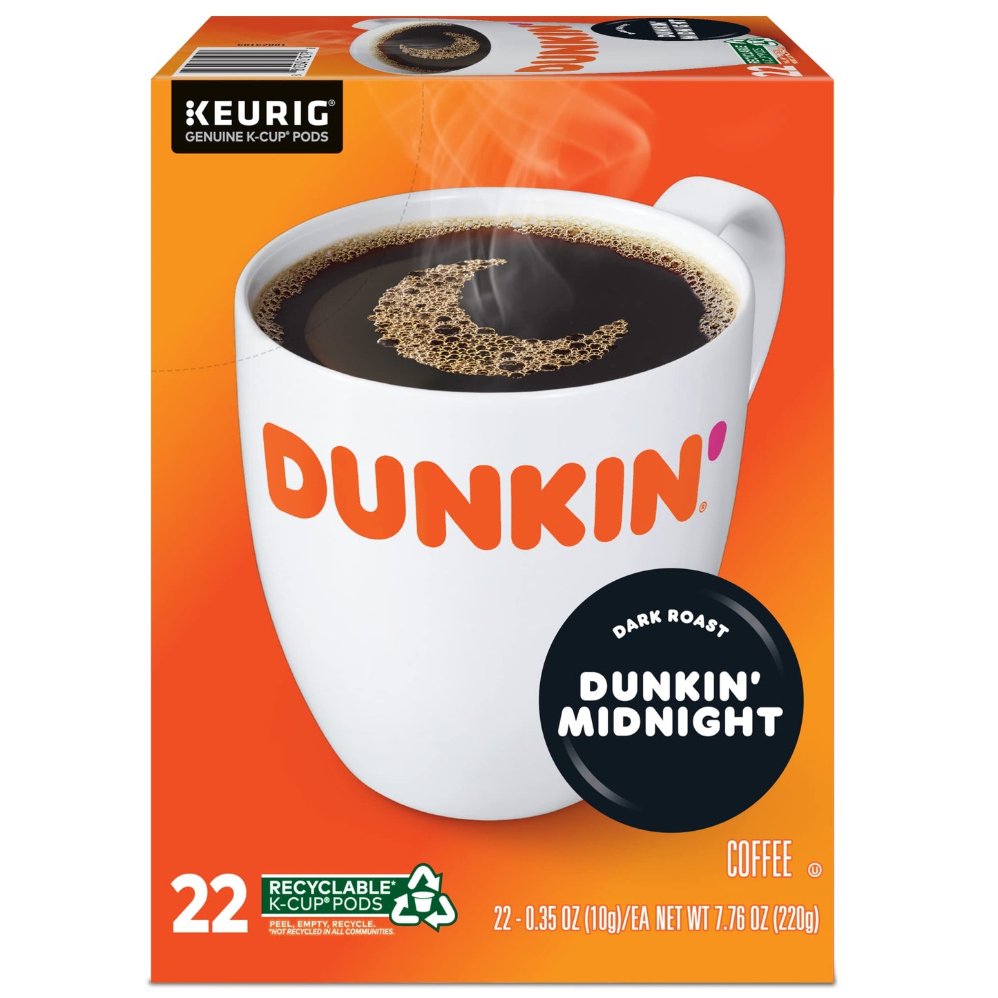 Dunkin Donuts Single-Serve Coffee K-Cup® Dark Roast 4 Count (Pack of 22)