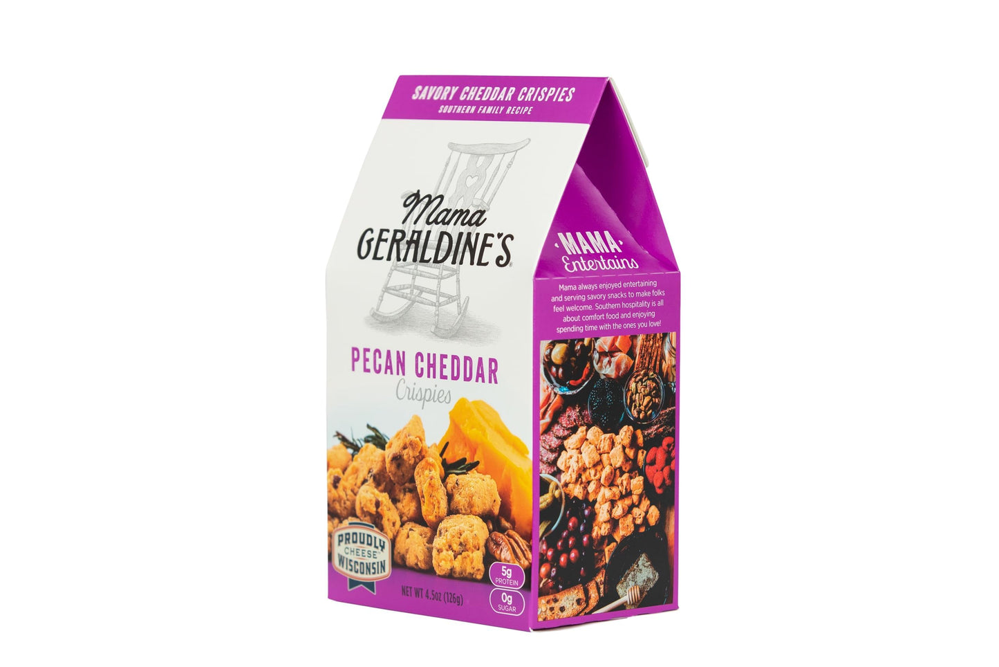 Mama Geraldines Pecan Cheddar Crispies, Crunchy Snack  ers, 4.5 oz, Pack of 6, Made in USA