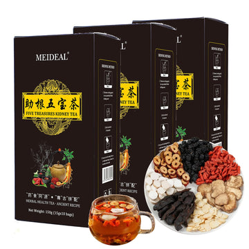 Ginseng Five Treasures Tea Kidney Tea, Ginseng Six Treasure Traditional KidneyTea for Men and Women, 7 Precious Ingredients Form