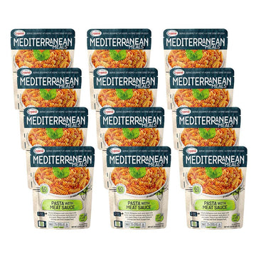 Mediterranean, Ready to Eat Pasta with Meat Sauce, No Preservatives, No Colorants, No Artificial Flavors, 8.8 Oz (Pack of 12)