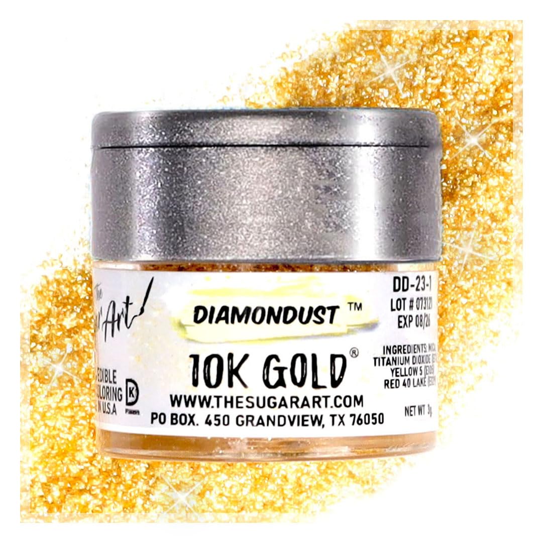 10K Gold Edible Glitter for Drinks, Cocktails, Cake Decorating, Strawberries, Chocolates & More | No Taste | 4g | 100% Food-Safe