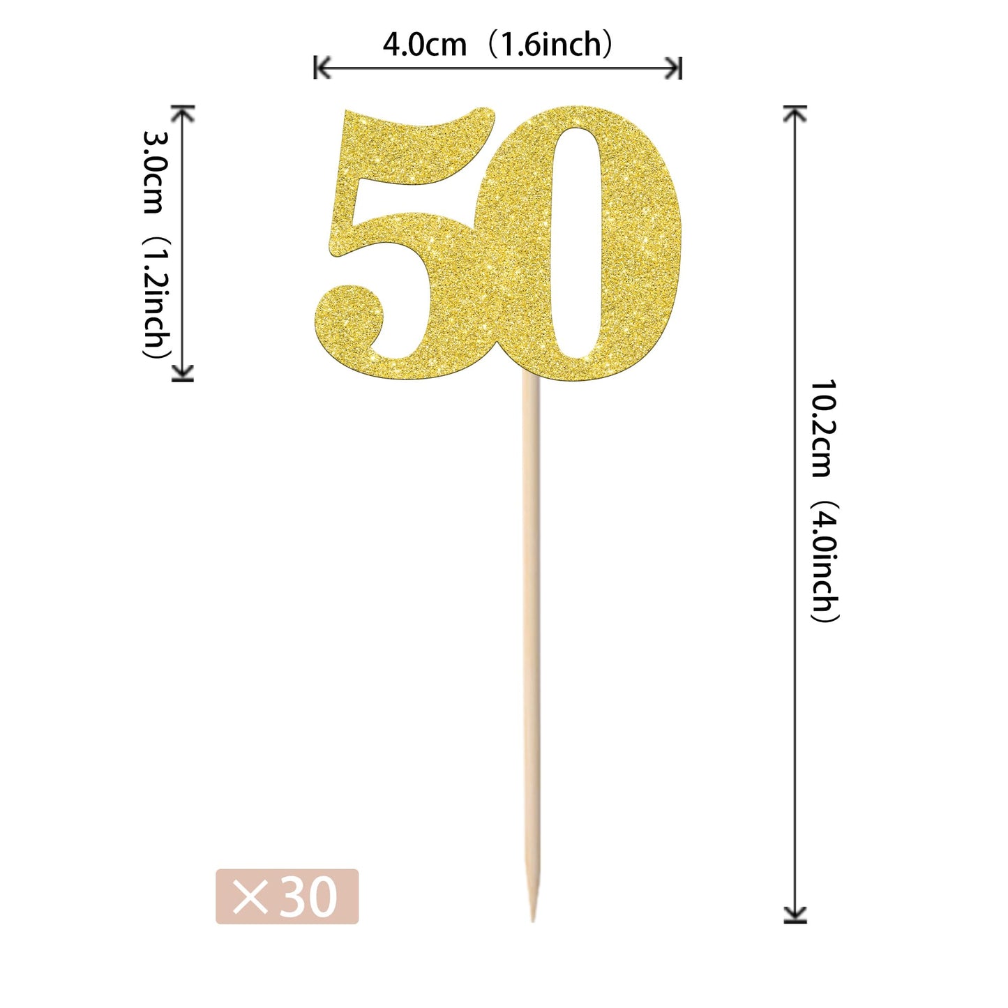 30 Pcs Number 50 Cupcake Toppers Glitter Cheers To 50 Years Old Fifty Birthday Cupcake Picks 50Th Birthday Wedding Anniversary P