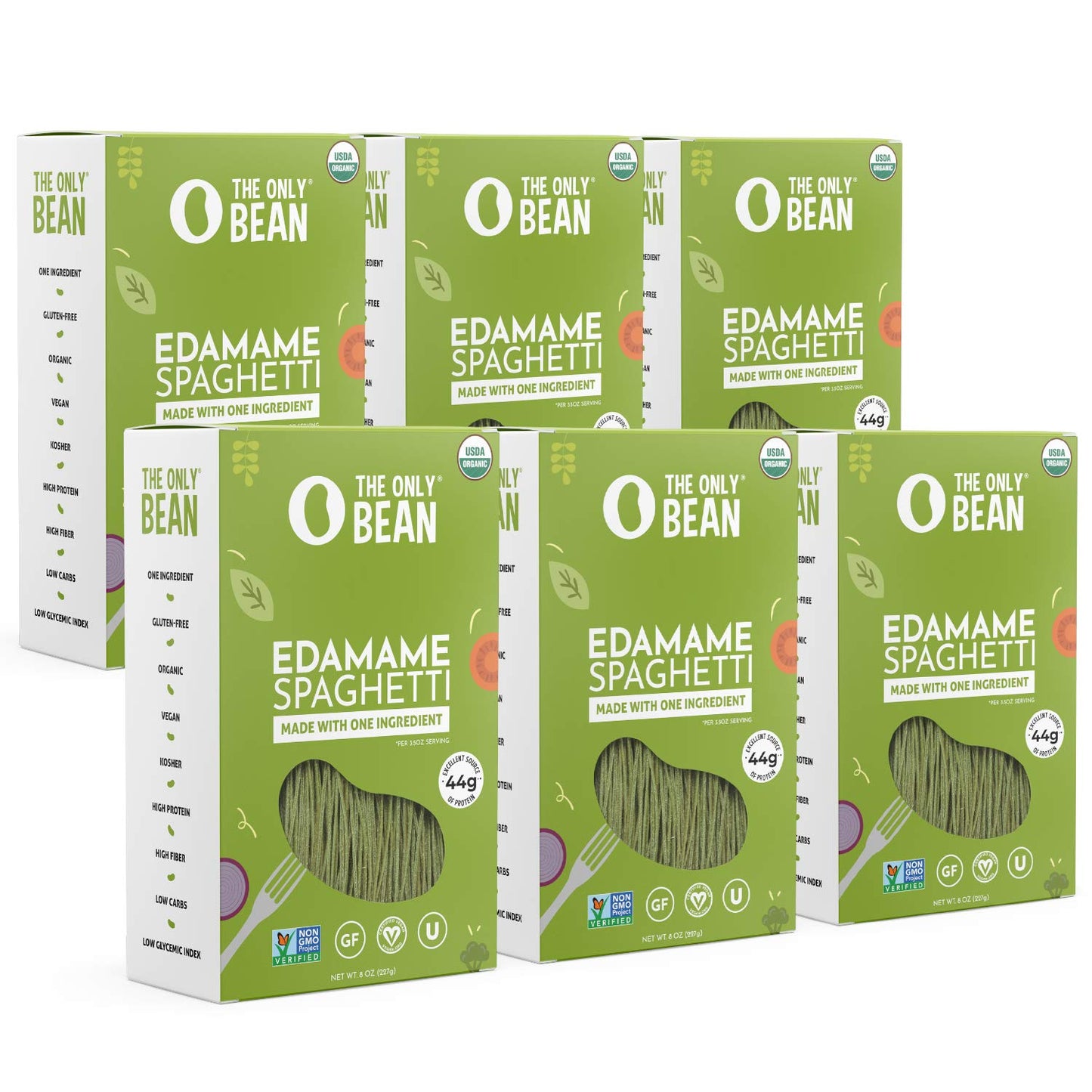 The Only Bean - Edamame Pasta (Spaghetti) - Gluten Free Pasta, Keto Low Carb Pasta Noodles, High Protein Pasta, Organic Healthy 