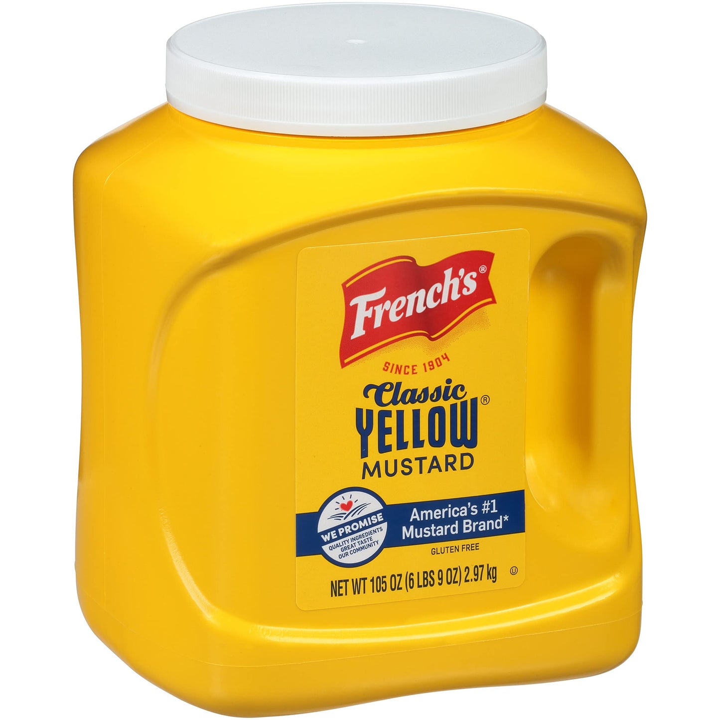 French'S Classic Yellow Mustard, 105 Oz (Pack Of 4) - Four 105 Ounce Bulk Containers Of Tangy And Creamy Yellow Mustard Perfect