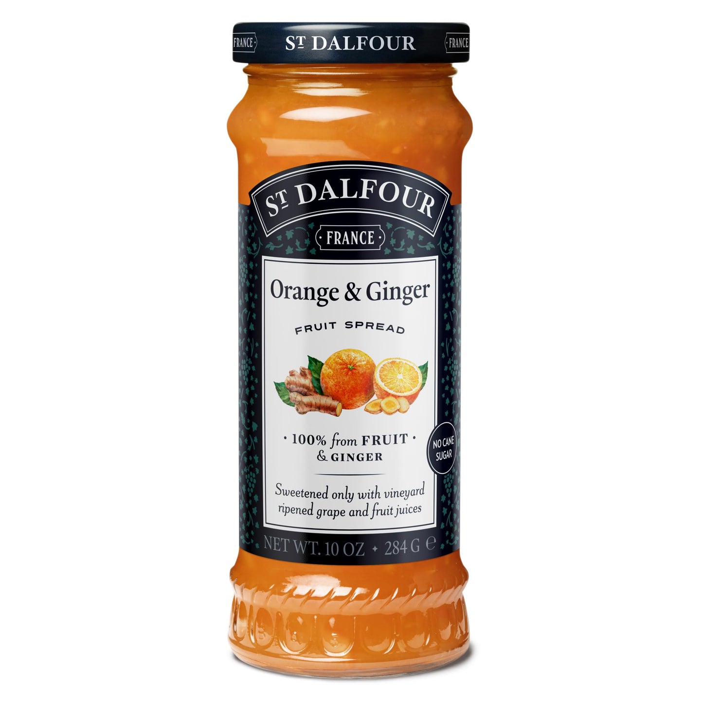 St. Dalfour Orange & Ginger Fruit Spread - 10oz - 100% from Fruit, No Artificial Ingredients, Non GMO, No Cane Sugars, All Natur