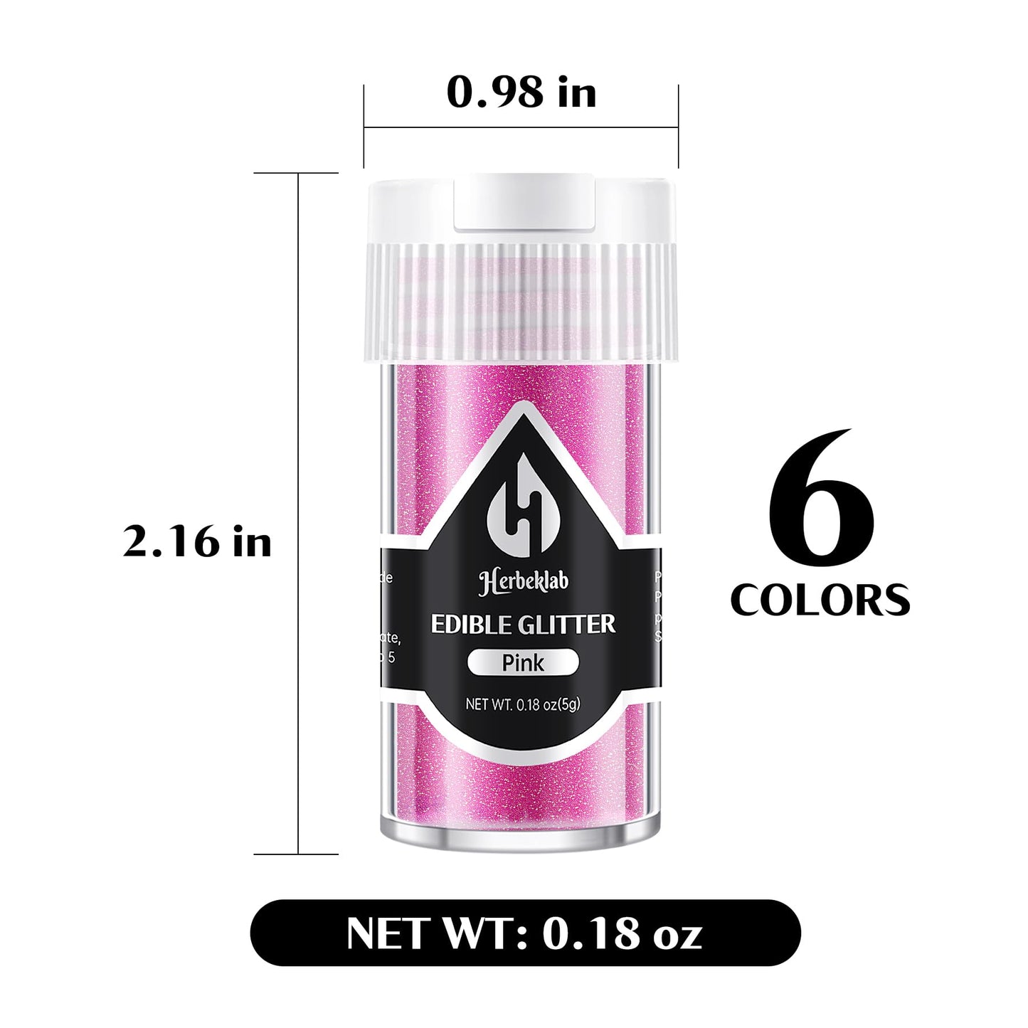 Edible Glitter For Cocktails - 6 Colors Luster Dust Edible Drink Glitter Food Grade Metallic Shimmer Powder Cake Sprinkles For B