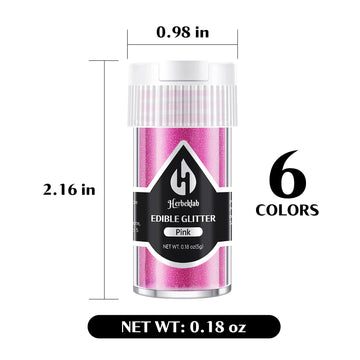 Edible Glitter For Cocktails - 6 Colors Luster Dust Edible Drink Glitter Food Grade Metallic Shimmer Powder Cake Sprinkles For B