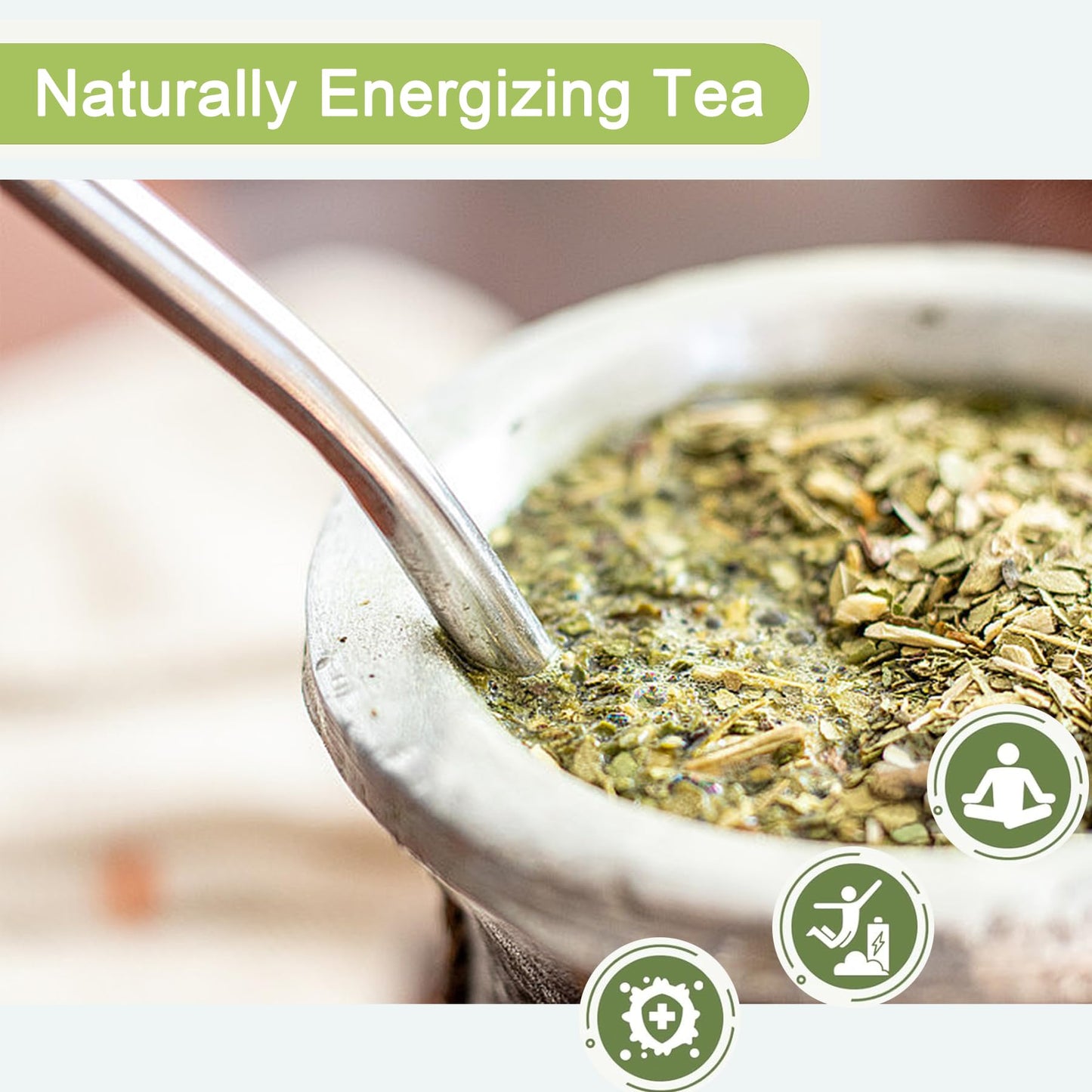 Yerba Mate Tea Bag, 50 Teabags, Unsmoked Yerba Mate, 100% Natural Cultivated From Argentina - Rich In Antioxidants And Plant Nut