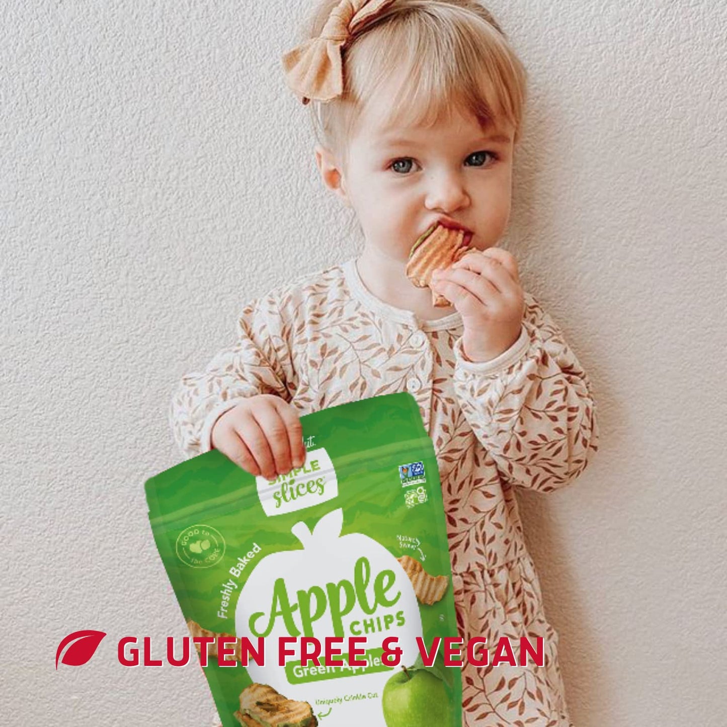 Gourmet Nut Simple Slices Baked Apple Chips, Usa Grown Sliced Dried Apples, Healthy Non Gmo Vegan Snack For Adults & Kids, Natur
