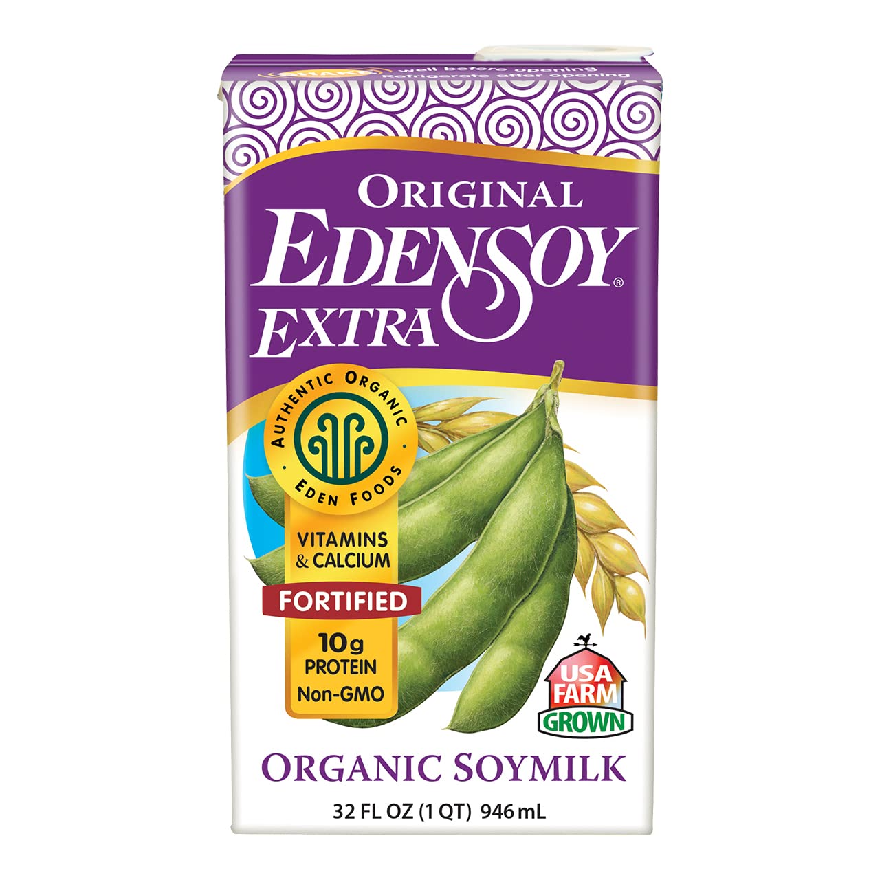 Original EdenSoy Extra, 32 fl oz, Eden Organic Soymilk, Non-GMO, Vitamin Fortified, Vegan